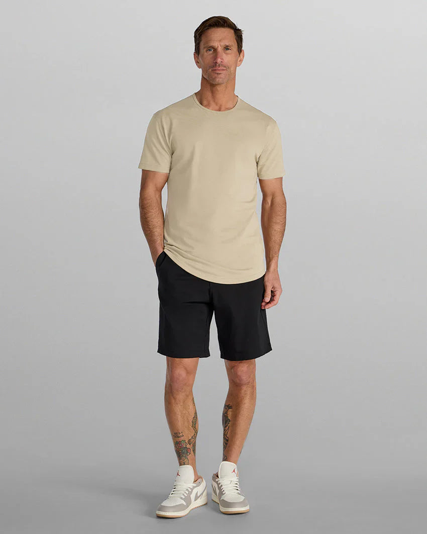 Front Drop-Cut Lux Toasted Ivory Men's Tee, 3 Sizes - TughWorkz