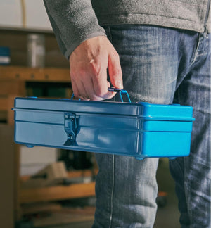 Carry  | Toyo T-350 Medium Stackable Toolbox, Blue - ToughWorkz