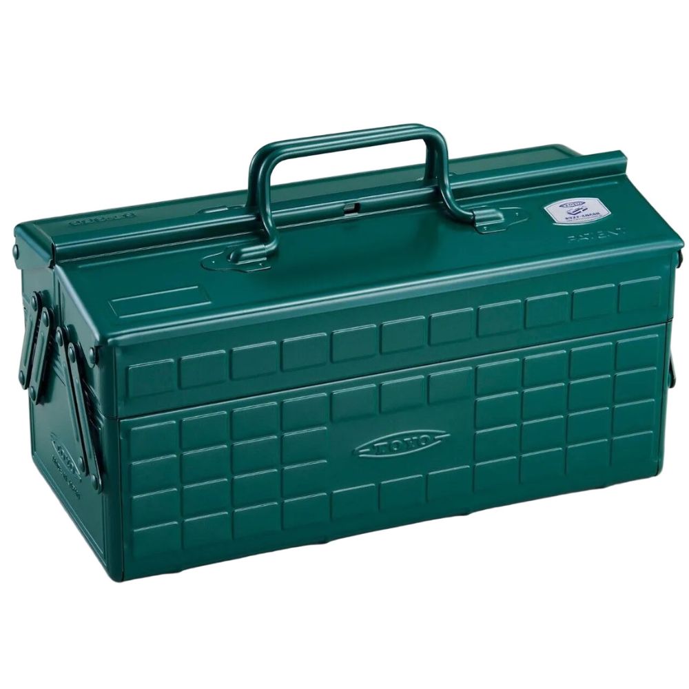 Toyo Steel ST-350 2-Tray Portable Tool Box, Antique Green