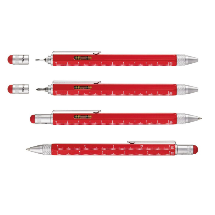 Troika Multitasking Ballpoint Pen For Architects, Contractors, Red - ToughWorkz
