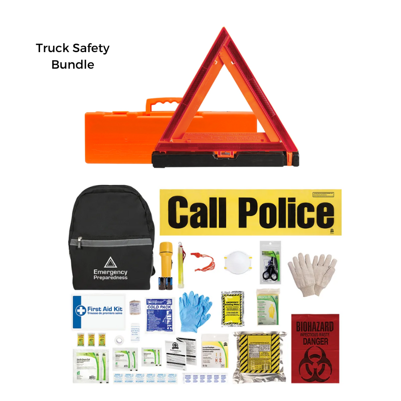 ToughWorkz Truck Safety Bundle Emergency Triangle 3-Pack + First Aid Kit - ToughWorkz