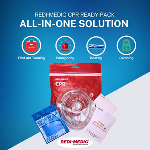 Redi-Medic Compact & Portable CPR First Aid Mask, Disposable Gloves, Bilingual Instructions. Ideal for Travel & Everyday Readiness