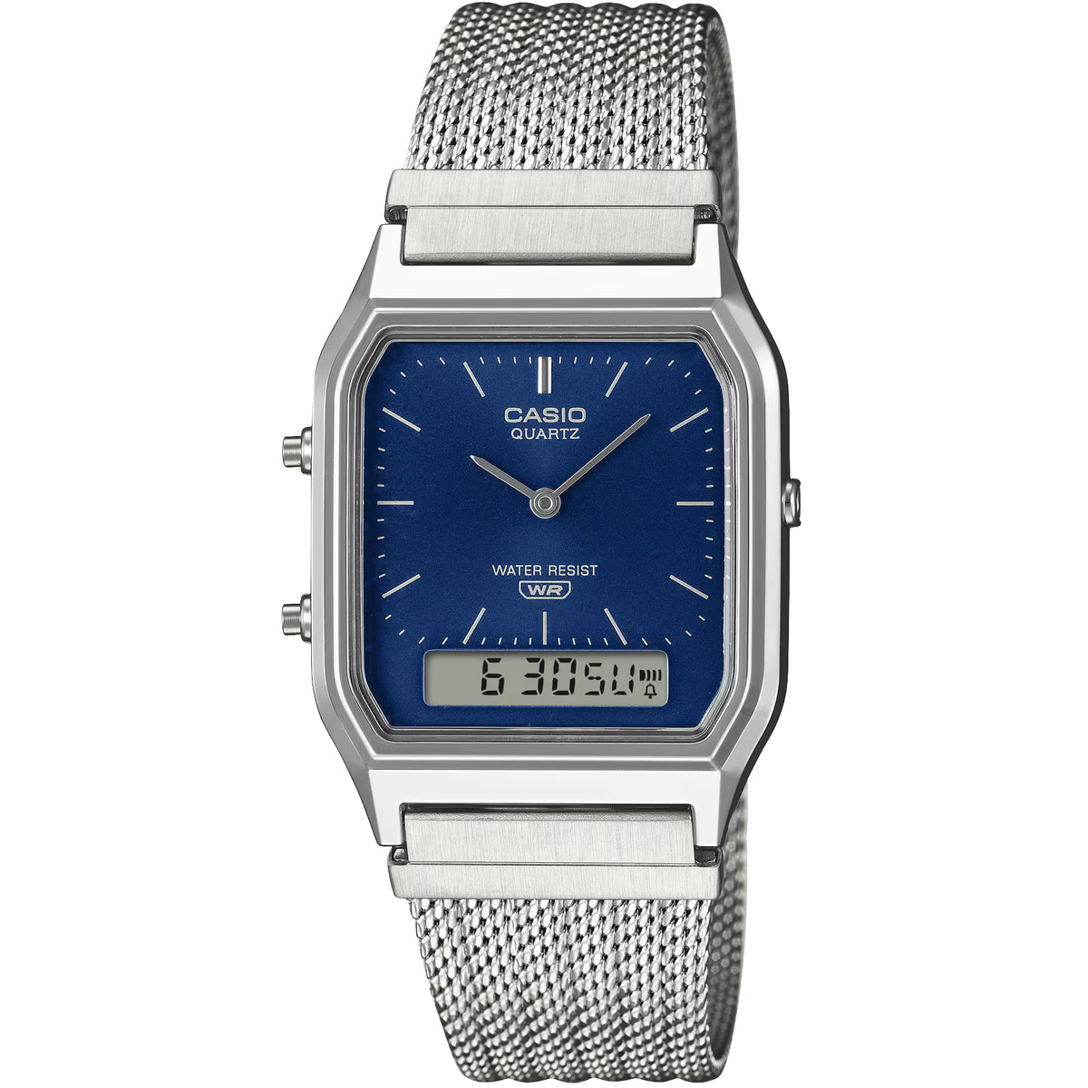 Different Angle | Casio AQ-220EM-2A / Vintage Silver Analog-Digital Watch