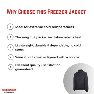 ToughWorkz Men's Quilted Freezer Jackets, 6 Sizes