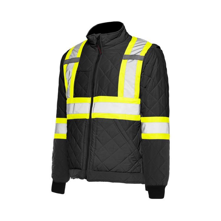 Hi-Vis Quilted Freezer Jacket, Class 3, (5 Sizes / 3 Colors) - ToughWorkz