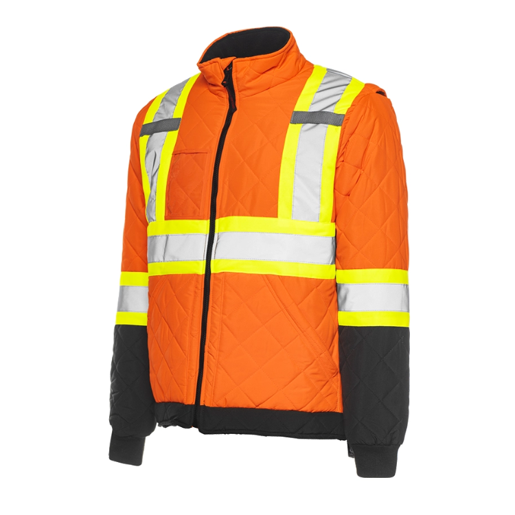 Hi-Vis Quilted Freezer Jacket, Class 3, (5 Sizes / 3 Colors) - ToughWorkz
