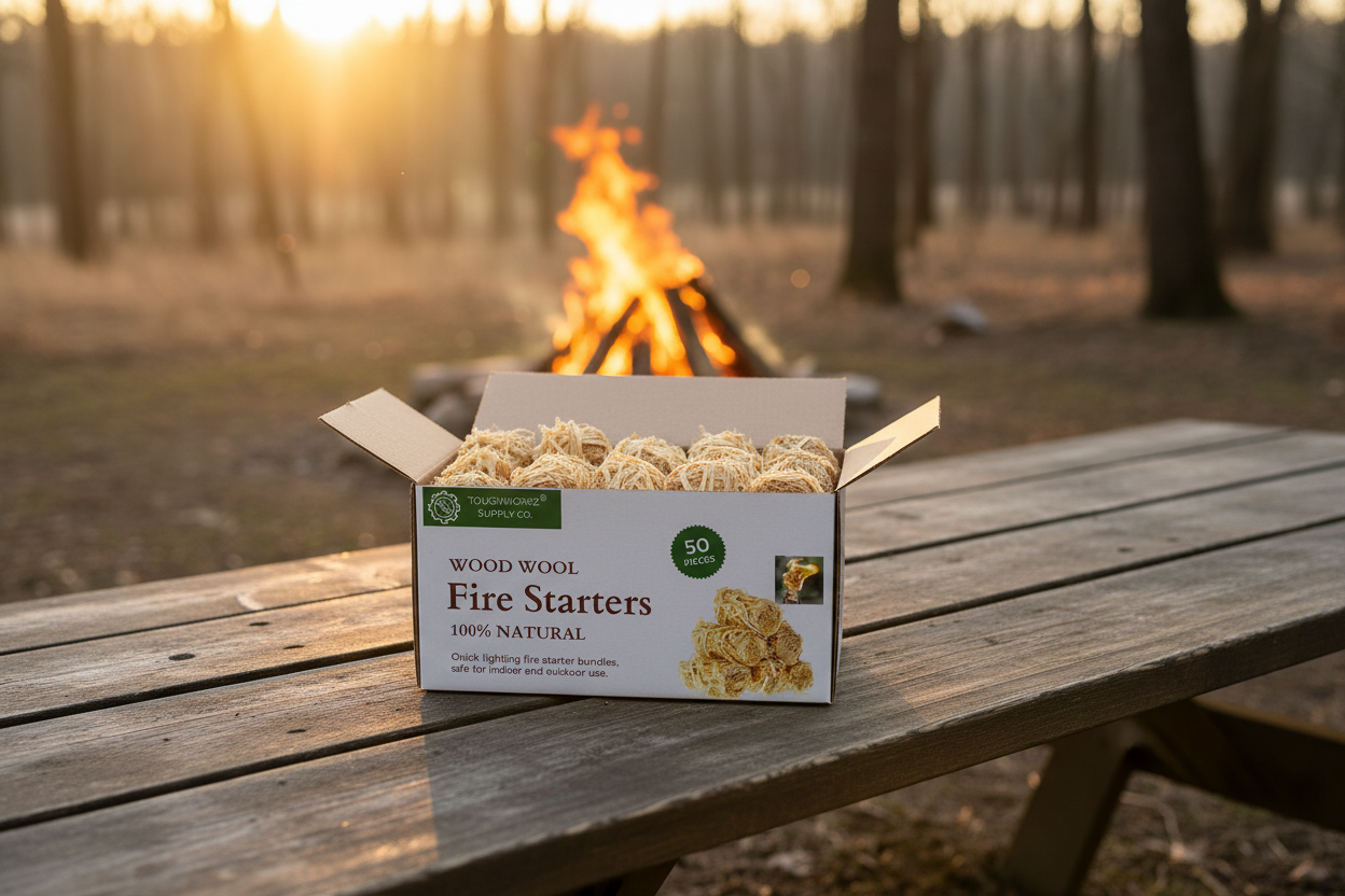 Box of 50 Fire Starters – Picnic Table & Campfire