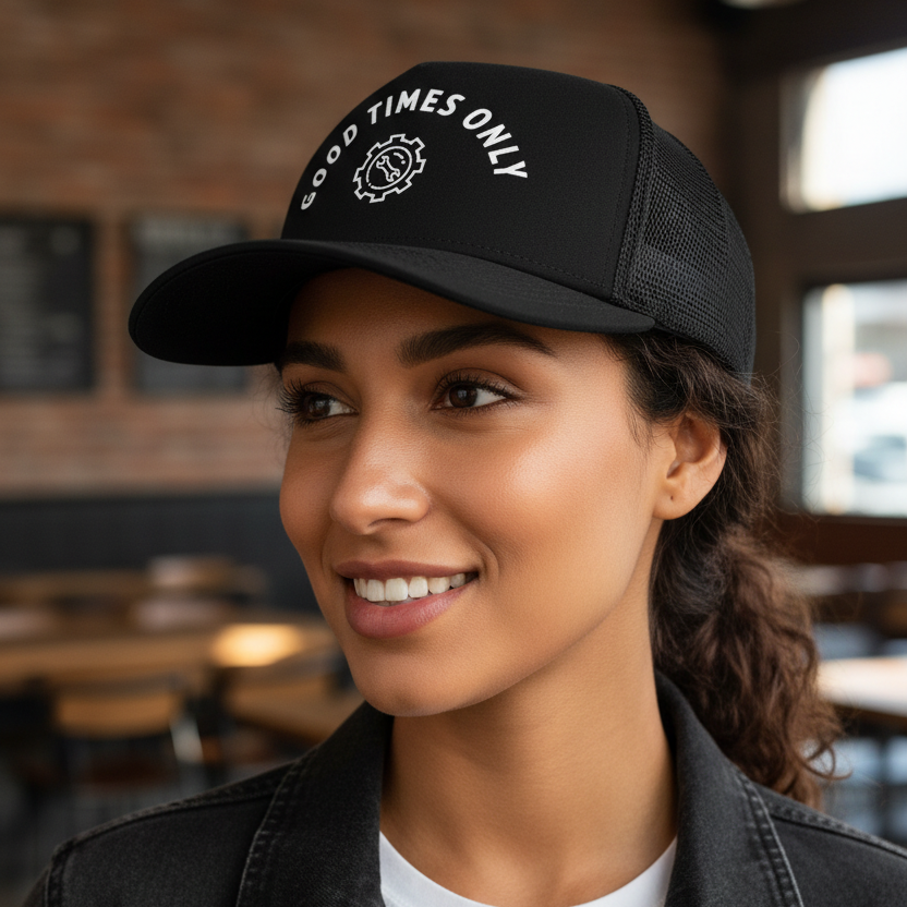 Toughworkz Good Times Trucker Hat, Black w.Logo