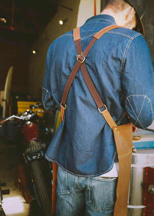 Back Detail | Iron and Resin Great Plains Leather Shop Apron - ToughWorkz