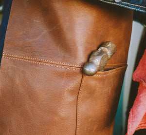 Close Up | Iron and Resin Great Plains Leather Shop Apron - ToughWorkz