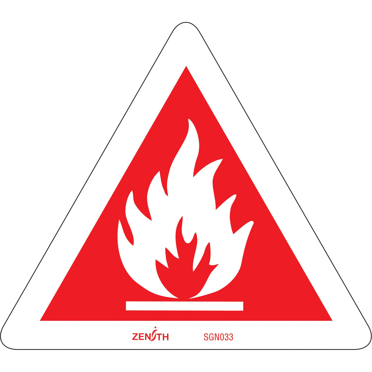 Flammable CSA Standard Safety Sign, 6&quot; x 6&quot;, Vinyl, Pictogram