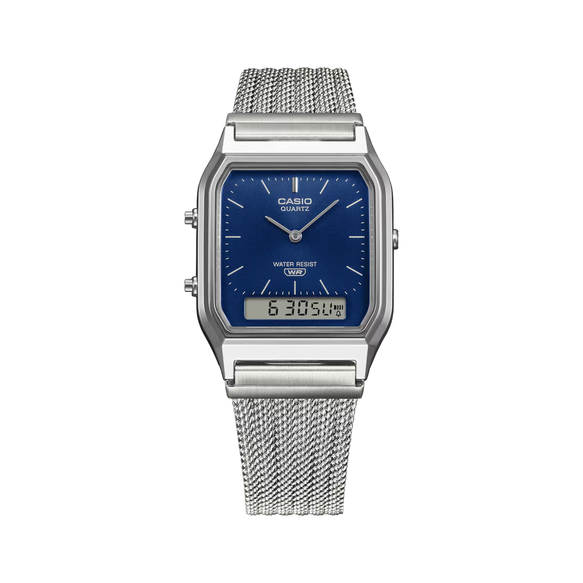 CU Watchface | Casio AQ-220EM-2A / Vintage Silver Analog-Digital Watch