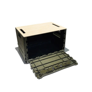 Promoción de caja de almacenamiento plegable de 46L | Paquete de 2 Cajas + 1 Tapa, Verde